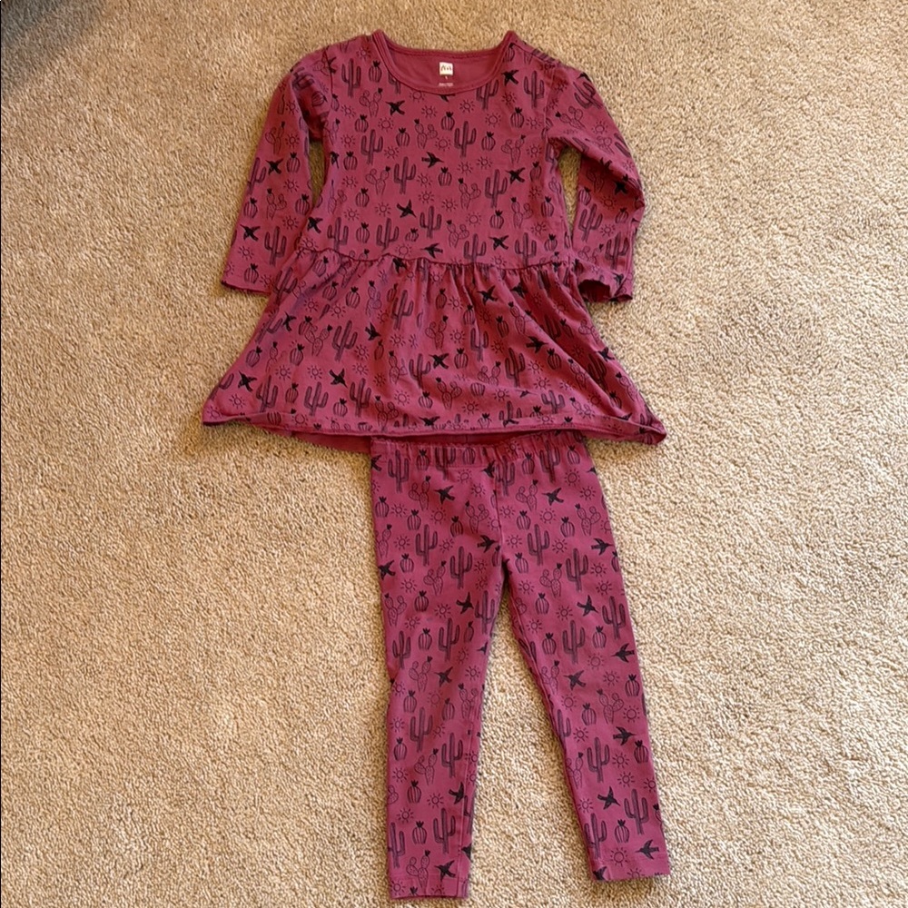 Tea Collection Matching Cactus Print Dress & Pants, 3T